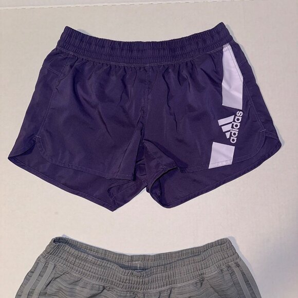 Adidas Aeroready Lot of 2 Athletic Pull On Shorts Purple Gray Womens Small - Picture 3 of 13